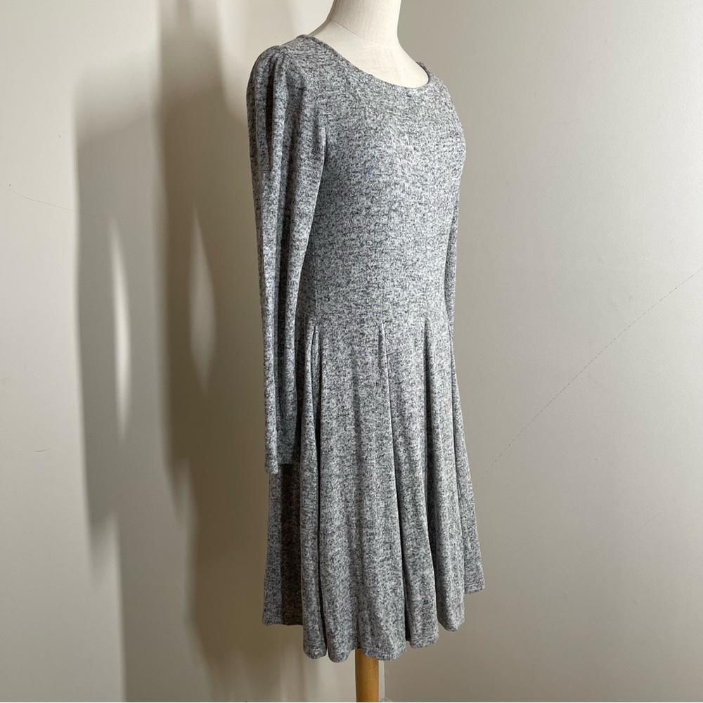 Anthro Dolan Left Coast Grey Marbled- SZ S -Long Sleeve Lined Knit Sweater Dress